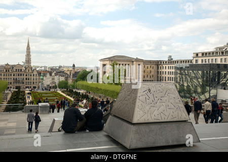 The view over Jardin du Mont des Arts in Brussels Stock Photo