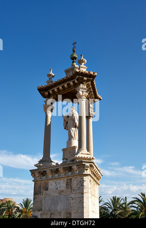 San Pascual Bailon statue from Puente del Mar Stock Photo