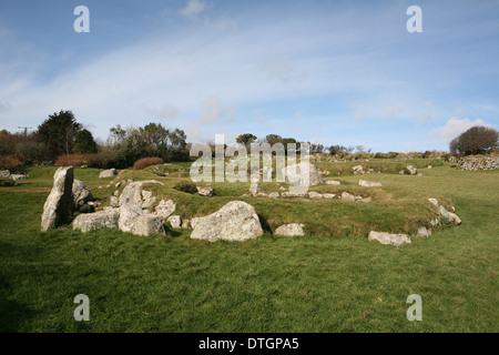 Carn Euny ancient village and archeological site, near Sancreed  Penwith Cornwall Stock Photo