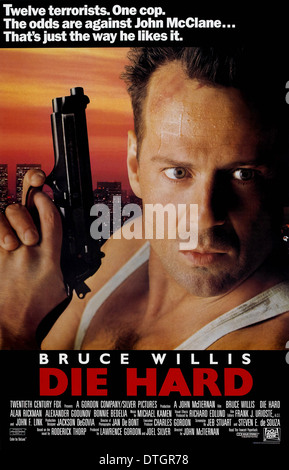 Movie poster of Die Hard - 1988 American action film directed by John McTiernan starring Bruce Willis Stock Photo