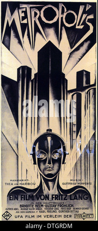 Movie poster of Metropolis - 1927 film directed by by Fritz Lang Stock Photo