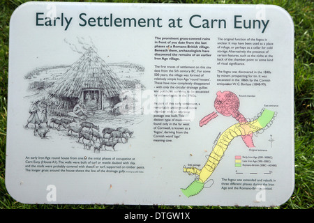 Carn Euny ancient village and archeological site, near Sancreed  Penwith Cornwall Stock Photo