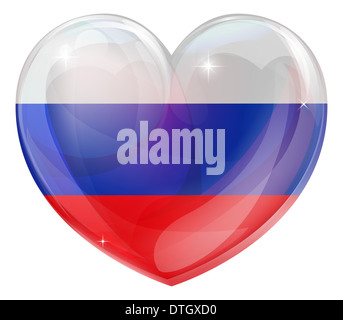 Russia flag love heart concept with the Russian flag in a heart shape Stock Photo