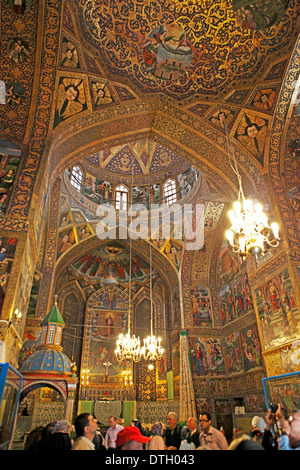 Murals in the Armenian Vank Cathedral, UNESCO World Cultural Heritage Site, Jolfa district, Isfahan, Isfahan Province, Persia Stock Photo