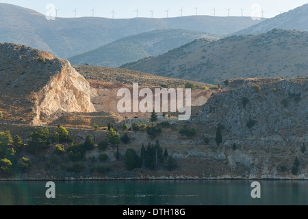 Argostoli Kefalonia. Stone quarrying. Stock Photo