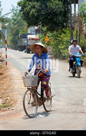 Rural traffic in Tay Ninh, Vietnam Stock Photo