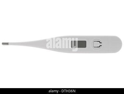Digital thermometer on white background Stock Photo