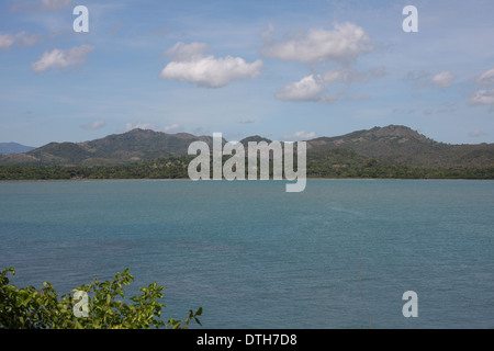 Beautiful Landscape in the Dominican Republic with the ocean and mountains Stock Photo