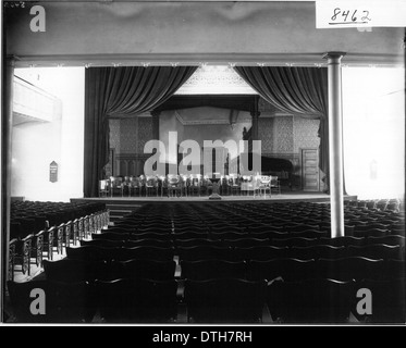 View of stage in new Miami University Auditorium Building 1908 Stock Photo