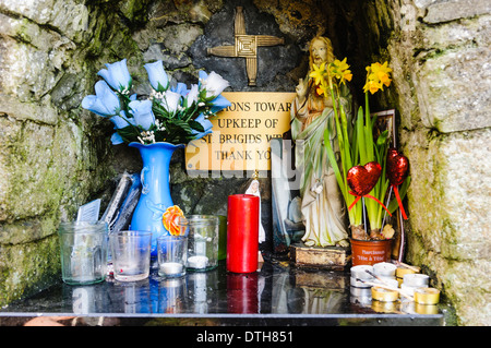 Religious artifacts at a holy shrine in Ireland Stock Photo