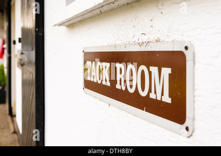 Sign for a Tack Room at a stableyard Stock Photo