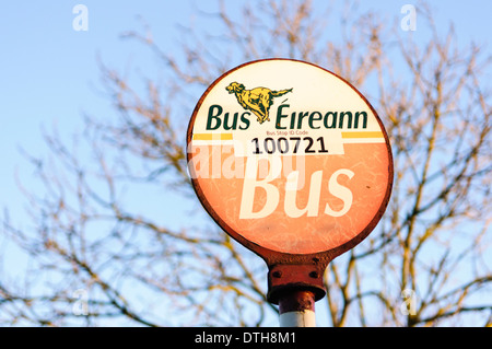 Bus Eireann bus stop Stock Photo