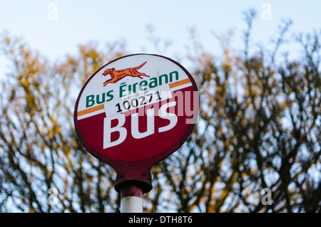 Bus Eireann bus stop Stock Photo