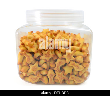 crackers in plastic box, with clipping path Stock Photo