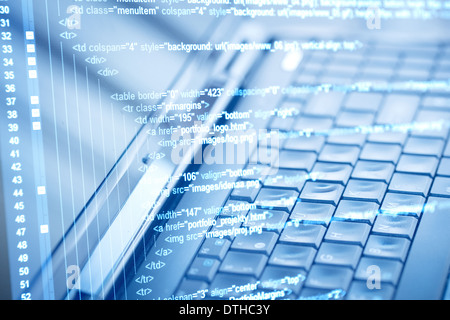 Program code and computer keyboard Stock Photo