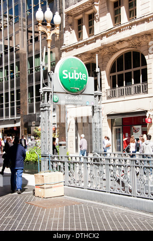 Buenos Aires street scene, Catedral subway station Stock Photo
