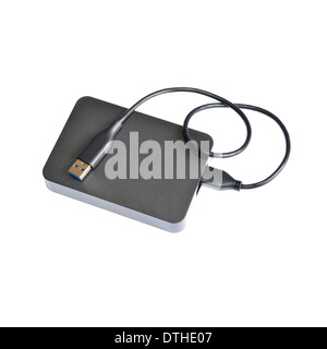 External hard drive isolated on white w/ clipping path Stock Photo