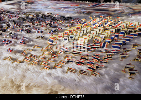 patriotic stickers and buttons with thai flag Stock Photo