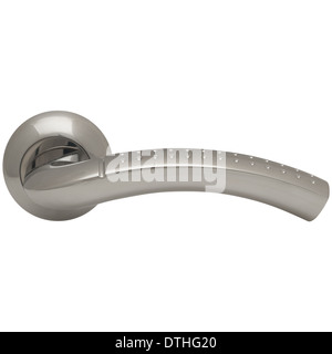 Classic door handle side view isolated on white Stock Photo