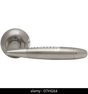 Classic door handle side view isolated on white Stock Photo