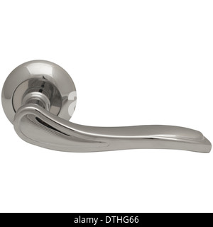 Classic door handle side view isolated on white Stock Photo