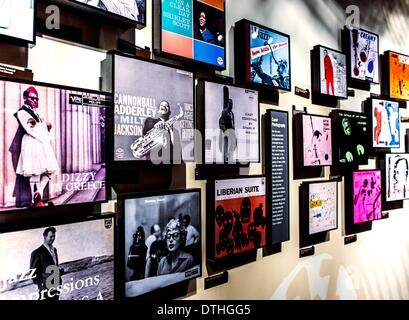 Kansas City, Missouri, USA. 18th Feb, 2014. Detail of an exhibit at the American Jazz Museum. Since its inception in 1997, the museum has celebrated the experience of jazz as an orginal art form through research, exhibition, eduication and performance. © Brian Cahn/ZUMAPRESS.com/Alamy Live News Stock Photo