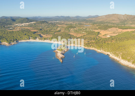 Majorca's northeast coast. Aerial view of Cala Agulla an Cala Molto beach. Cala Rajada area. Balearic islands, Spain Stock Photo