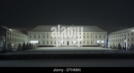 Berlin, Germany - 27 January 2014: Fresh snow at the Bellevue Presidential Palace in Tiergarten, Berlin. Stock Photo