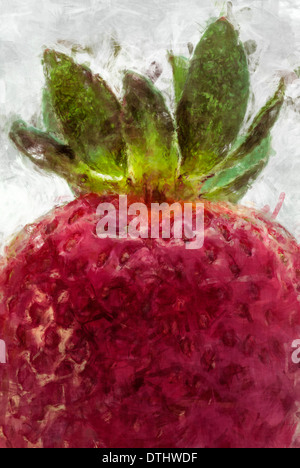 Digital painting of a strawberry. Stock Photo