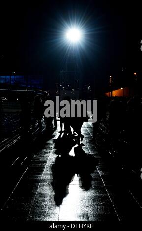 Sochi, Russia. 18th Feb, 2014. Spectators in the olympic park at the Sochi 2014 Olympic Games, Sochi, Russia, 18. February 2014. The Olympic Winter Games 2014 in Sochi run from 07 to 23 February 2014. Credit:  dpa picture alliance/Alamy Live News Stock Photo