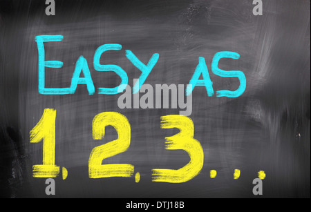 Easy As 123 Concept Stock Photo