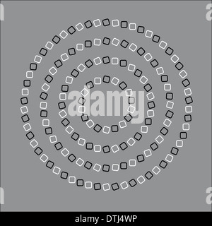 n optical illusion. Circles that appear to be spiraling. Stock Photo