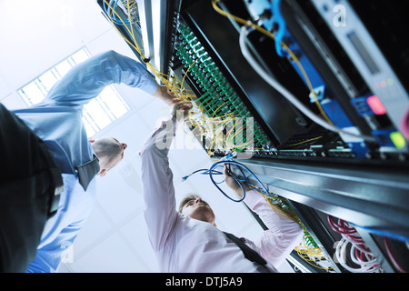 it enineers in network server room Stock Photo