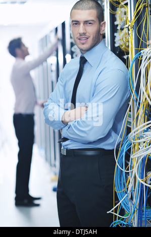 it enineers in network server room Stock Photo
