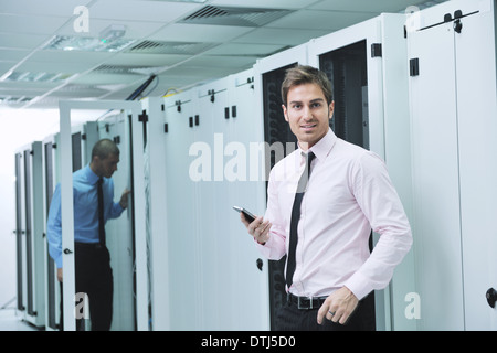 it enineers in network server room Stock Photo