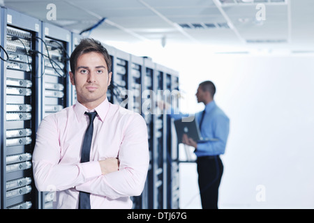it enineers in network server room Stock Photo