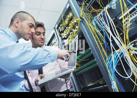 it enineers in network server room Stock Photo