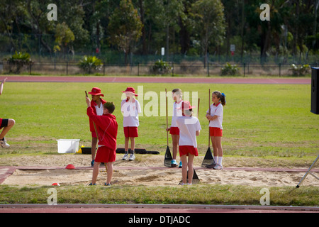 australian school children at their annual primary school sports carnival day in sydney Stock Photo
