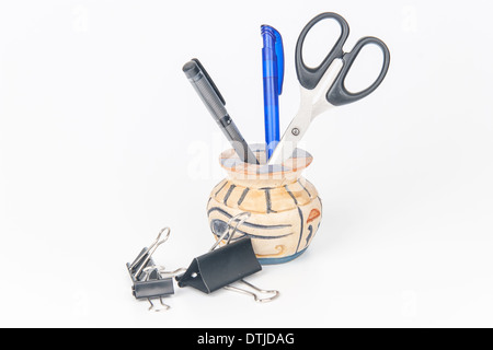 Stationery set isolated on white background Stock Photo