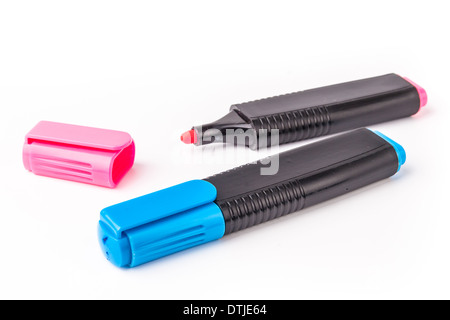 Highlighters / Markers isolated on white backgound Stock Photo