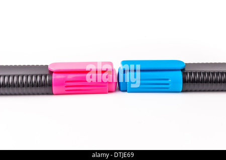 Highlighters / Markers isolated on white backgound Stock Photo