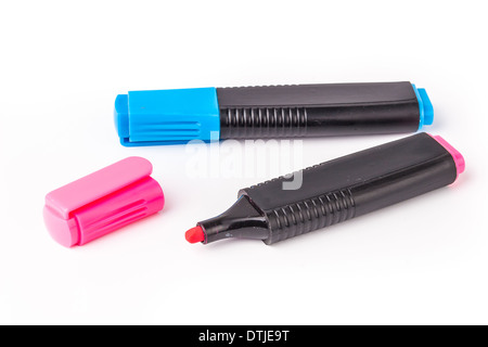 Highlighters / Markers isolated on white backgound Stock Photo