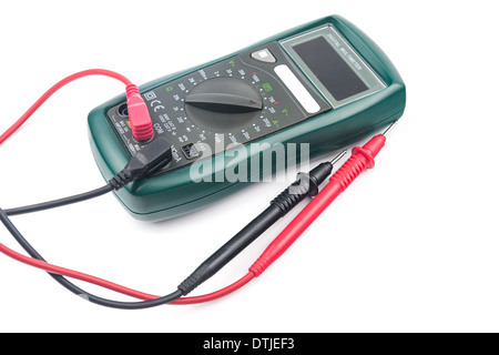 Digital multimeter isolated on white background Stock Photo