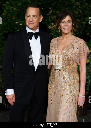 Tom Hanks and Rita Wilson arrive for the British Academy Film Awards 2014 After Party at the Grosvenor Hotel. Stock Photo