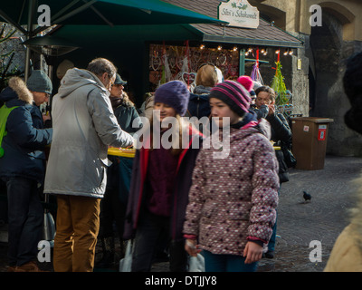 Christmas market on  Herzog-Friedrich-st,  Innsbruck, Tirol, Austria Stock Photo