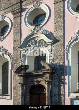 baroque Spital Church (Spitalkirche) built 1700,  Maria-Theresien-st,  Innsbruck, Tirol, Austria Stock Photo