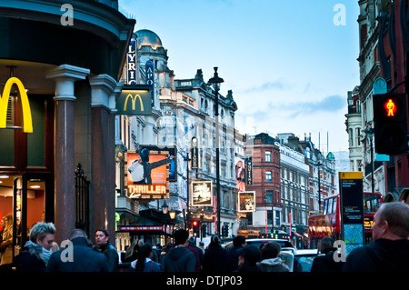 Shaftesbury Avenue with several theatres, London, WC2, UK Stock Photo