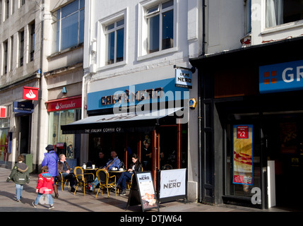 Cafe Nero Coffee shop, Cardiff city centre, Wales. Stock Photo