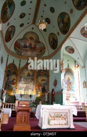 Interior of the St. Ignatius Mission located in St. Ignatius, Montana, USA. Stock Photo