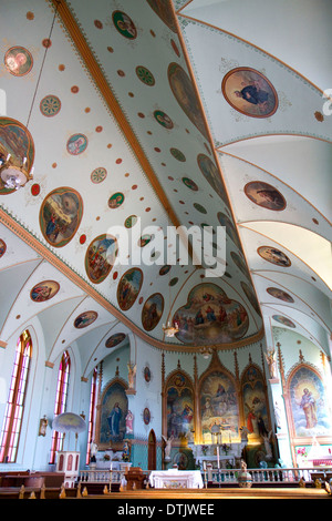 Interior of the St. Ignatius Mission located in St. Ignatius, Montana, USA. Stock Photo